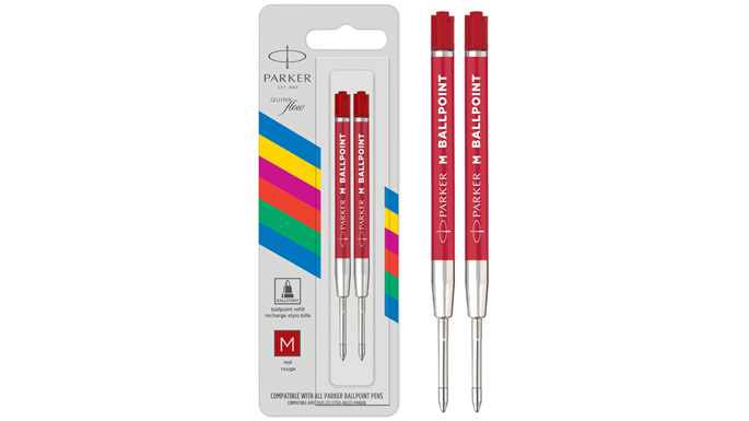 パーカー クインクフロー ボールペン替芯 エコノミー レッド ２本入 ハングセルタイプ